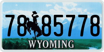WY license plate 7885778