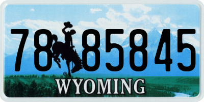 WY license plate 7885845