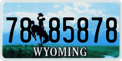WY license plate 7885878