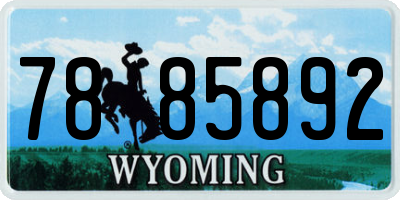 WY license plate 7885892