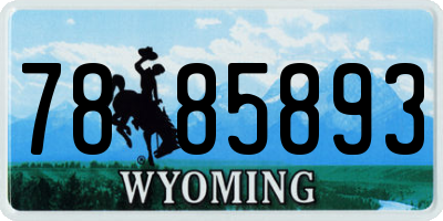 WY license plate 7885893