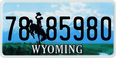 WY license plate 7885980
