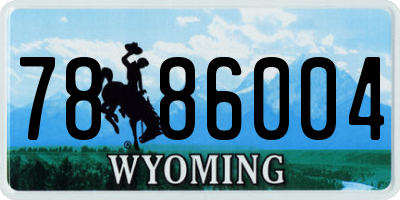 WY license plate 7886004
