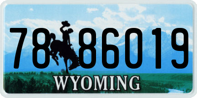 WY license plate 7886019