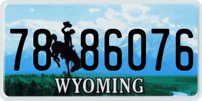 WY license plate 7886076