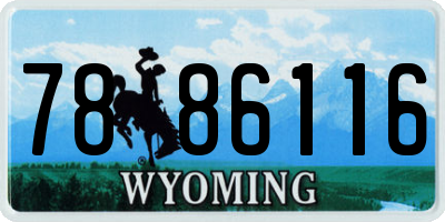 WY license plate 7886116