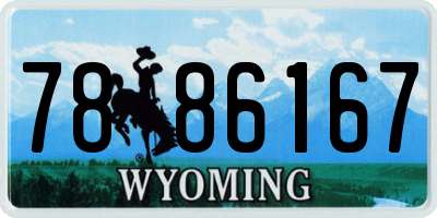 WY license plate 7886167