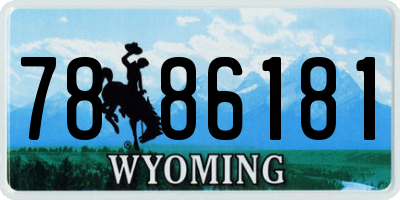 WY license plate 7886181
