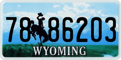 WY license plate 7886203