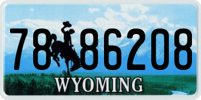 WY license plate 7886208