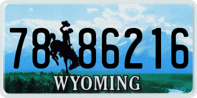 WY license plate 7886216
