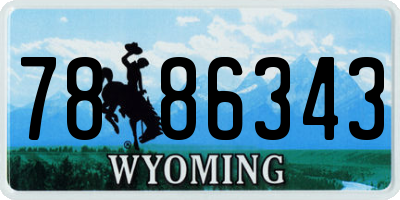 WY license plate 7886343