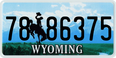 WY license plate 7886375