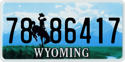 WY license plate 7886417