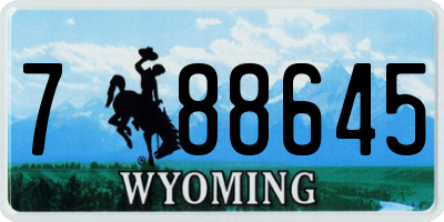 WY license plate 788645