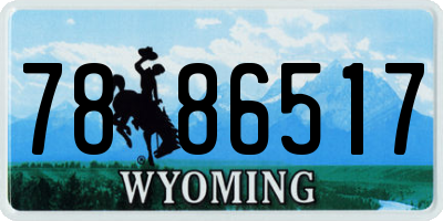 WY license plate 7886517