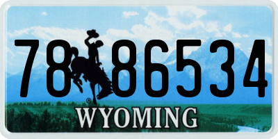 WY license plate 7886534