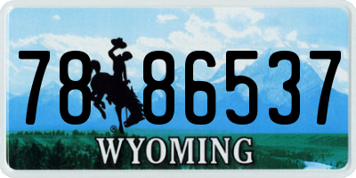 WY license plate 7886537