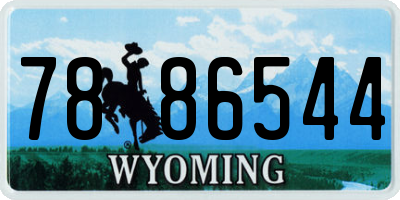 WY license plate 7886544
