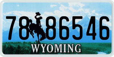 WY license plate 7886546