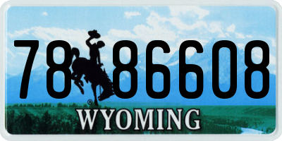 WY license plate 7886608