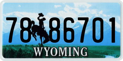 WY license plate 7886701