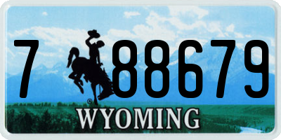 WY license plate 788679