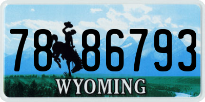 WY license plate 7886793