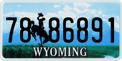 WY license plate 7886891