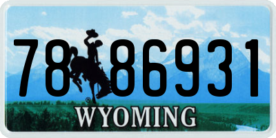 WY license plate 7886931