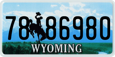 WY license plate 7886980