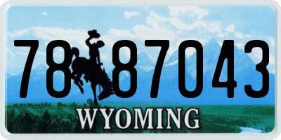 WY license plate 7887043