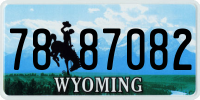 WY license plate 7887082