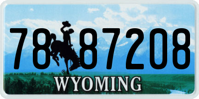 WY license plate 7887208