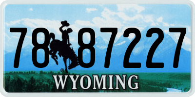 WY license plate 7887227