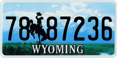 WY license plate 7887236