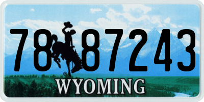 WY license plate 7887243