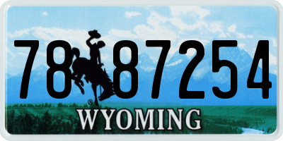 WY license plate 7887254
