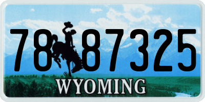 WY license plate 7887325