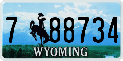 WY license plate 788734