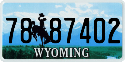 WY license plate 7887402