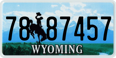 WY license plate 7887457
