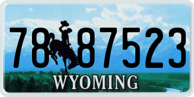 WY license plate 7887523