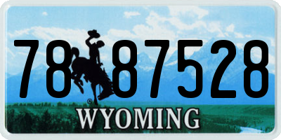 WY license plate 7887528