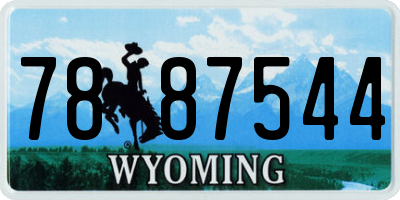 WY license plate 7887544