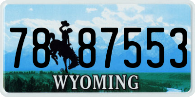 WY license plate 7887553