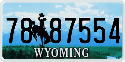 WY license plate 7887554