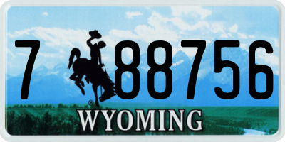 WY license plate 788756