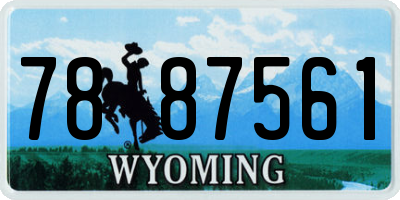 WY license plate 7887561