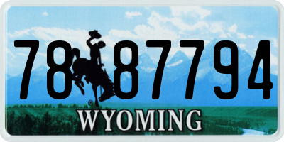 WY license plate 7887794